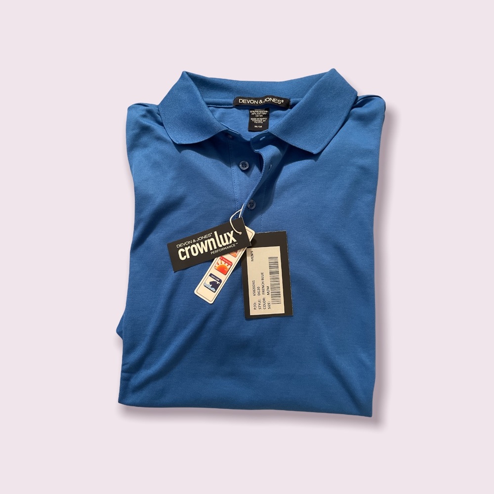 Devon & Jones French Blue Polo Mens Medium